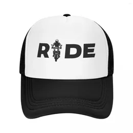 Ball Caps Ride With Estie Apparel Baseball Cap Motorcycle Lover Mesh Net Hat For Men Women Stylish Trucker Hats Snapback Peaked