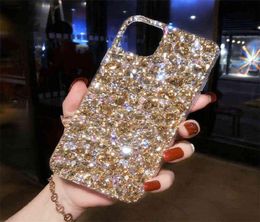 Cell Phone Cases Glitter Full Gold Diamond Crystal Phone Case For iPhone 14 13 12 11 Pro Max Casing For Women Luxury Bling Rhinest1676137