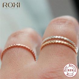 925 Sterling Silver Rings for Women Slim Stacking Beaded Rings Wedding Band Eternity Stacking Ring Finger Jewellery Girl Gift248v