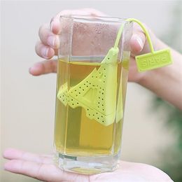 Eiffel Tower Silicone Loose Tea Strainer Herbal Spice Infuser Tea Leaf Philtre Spoon Diffuser Green Orange pink318P