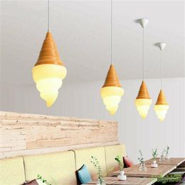 Pendant Lamps Creative Ice Cream Cones Light Suspension Hanging Lamp For Bedroom Cafe Home Decor Dessert Shop Fixture262G