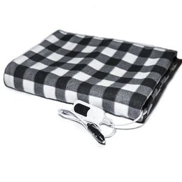 Electric Blanket Electric Car Blanket Winter 12 Volt Heated Fleece Throw Grid Pattern with Auto-Off Timer 3 Temperature Settings Rug 231212