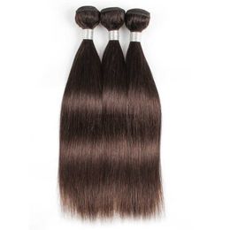 Synthetic Wigs Kisshair Colour #2 hair bundles 3/4 pcs darkest brown Peruvian tangle free 10 to 24 inch remy weft hairL240124