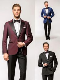 Men's Suits Style Men Tuxedo Two Bottom Beach Peaked Lapel Suit Wedding Prom 2 Pieces Jacket And Pants