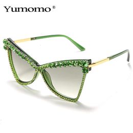 Cateye Diamond Studded Women's Personalised T-shaped Decoration Trend Sunglasses