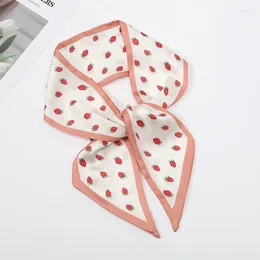 Scarves Pattern Design Fashionable Touch Soft Silk Fabric Diagonal Small Neck Scarf Spring/Summer Style Women's Ribbon