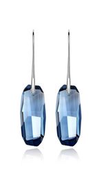 Original Crystals From rovski Square Drop Earrings Big Hanging Pendientes For Women Silver Colour Statement Jewelry7544234