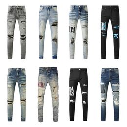 Дизайнерские мужские джинсы Amirs Purple Brand Denim Tears фиолетовые джинсы High Street ksubi джинсы Jeanstears Дизайнерские черные джинсы Slim Fit Stack Religion для мужчин Мужские джинсы amirs