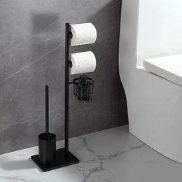 Toilet Brushes Holders Toilet brush Floor paper towel holder Household bathroom waterproof toilet paper roll paper vertical integrated storage rack 231212
