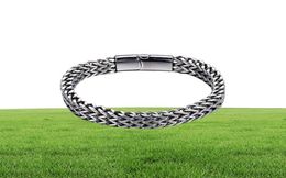 Men039s Stainless Steel Braid Double Row Front and Back Keel Magnet Clasp Bracelet Titanium Steel Jewelry4217495