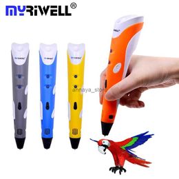 Intelligence toys Myriwell RP-100A 3D Drawing Pen DIY Smart 3D Printer Printing Pen with Base / 9M 1.75mm ABS Filament for Kids Design Painting1L23116