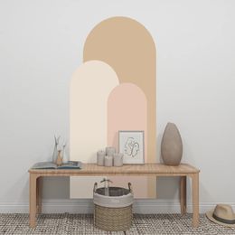 Wall Stickers Boho Style Abstract Arch BeigePinkBrown Peel And Stick Removable DIY PVC Living Room Mural Easy To Paste 231212