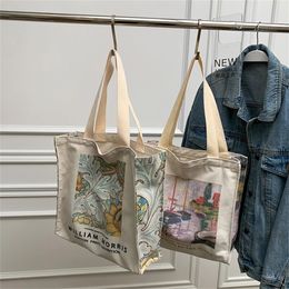 Evening Bags Retro Flower Canvas Bag Large Capacity Shoulder Ladies Fashion Literature Cotton Letters Shopping Student Handbag 2023 231212