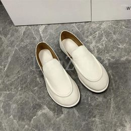 Dress Shoes Spring Autumn For Women High Quality Real Leather Handmade Lady Round Toe British Style Simple Fashion Party Loafers