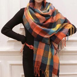 Scarves Winter Thicken Warm Scarf Women Fashion Imitation Cashmere Soft Tassels Shawl Couple Casual Long Thickened