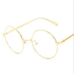 Whole-NEW korean retro full rim gold eyeglass frame nerd thin METAL PREPPY STYLE vintage spectacles round computer UNISEX blac189Z