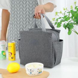 Storage Bags DoublePocket Lunch Bag LargeCapacity Students Go To Work With Meals Thick Aluminum Foil Portable Insulated Box