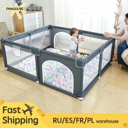 Baby Rail 597126 Inch Activity Fence with Mat 50pcs Ball Storage Bag Hand Ring Playpen Safety Gate Playground for Children 231211