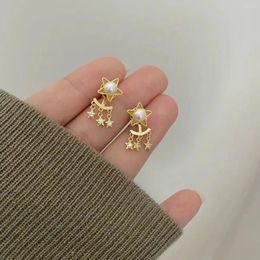 Stud Earrings Cartoon Style Star Pearl Micro Inlaid Zircon For Women Small Cute Sweet Trendy Exquisite And Versatile Earring