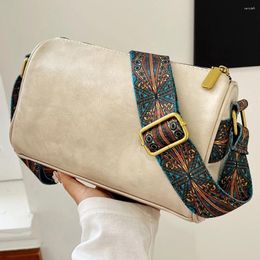 Evening Bags Women Retro Hobo Bag Large Capacity PU Leather Vintage Shoulder Adjustable Guitar Strap Solid Colour Tote Messenger