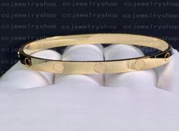 18K Gold Plated High Quality Bangle Classic Fashion Love Screw Bracelet for WomenGirl Wedding Mother039 Day Jewelry Women gift4094184