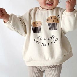 Hoodies Sweatshirts BOBOTCNUNU Autumn Kids Clothes Girls Cute Cake Pattern Hoodie Boys Sweatshirt Fashion Children Outerwear 231211