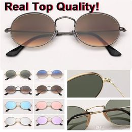 Style Oval Sunglasses Women Vintage Retro Round Frame flash flat lens Mens Sun Glasses Female Black Hip Hop Clear Glasses UV400 GA256f