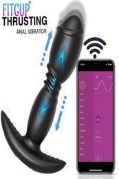 Nxy Vibrators Sex Bluetooth Thrusting Dildo Big Butt Plug Anal App Control Male Prostate Massager Anus Sex Toy for Men Gay 18 1222324222
