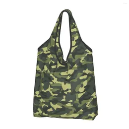 Shopping Bags Watercolour Army Green Raised Grain Grocery Durable Large Reusable Recycle Foldable Heavy Duty Tote Bag Washable