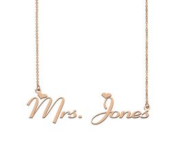 MrsJones Name Necklace Custom Nameplate Pendant for Women Girls Birthday Gift Kids Friends Jewellery 18k Gold Plated Stainless9145062