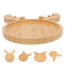 Decorative Figurines Christmas Wood Serving Platter Reindeer Shaped Sushi Tray Snack Board Charcuterie Dessert Cheese Steak