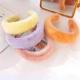 Faux Fur Plush Headband Retro Headwear Winter Thick Furry Hairband Warm Wide Fluffy Headbands Hair Accessories For Women Y220301171P