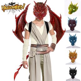 Halloween Mask gift Halloween Party Devil wing Children Party Decoration Dragon Wings Tail Mask Set cosplay props Dinosaur props
