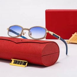 New C Sunglasses Women Designer festival sunglasses Glasses Sunglasses Mens Diamond Micro-paved cut Small Frame Oval Unique Gold M239N