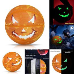 New Balls Ghost Face Fluorescent Basketball Halloween Wear-resistant Anti-leakage Basketballs Wear-resistant PU Game Training Ball