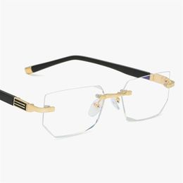 New Reading Eyeglasses Presbyopic Spectacles Clear Glass Lens Unisex Rimless Anti-blue light Glasses Frame of Glasses Strength 1 292S