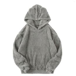 Women's Hoodies Women O-Neck Plush Soft Solid Letter Print Male Casual Basic Flannel Warm Comfort Vintage Clothing For Man Sweatshirts