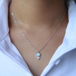 Pendants 925 Sterling Silver Tiny Long Cross Chain Necklace White Fire Opal Cz Necklaces Fashion Luxury Jewelry Gift