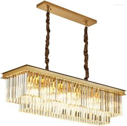 Chandeliers Rectangular Crystal Chandelier For Kitchen E14 Modern Dulight Hanging Light Living Room Dining