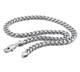 Chains 100925 Sterling Silver Punk Necklace Men 10MM Curb Cuban Link Chain Chokers Gift Fashion Vintage For Man Solid Jewelry5393469