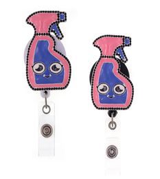 Newest Style Key Rings Cute Cartoon Rhinestone Retractable ID Holder For Nurse Name Accessories Badge Reel With Alligator Clip4862474