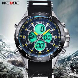 WEIDE men luxury brand digital numeral quartz movement sport military men 30m water resistant Casual wristwatches clock relogio227q