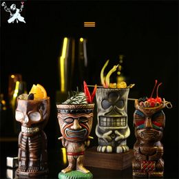 Water Bottles Bar Poker Tiki Mug Creative Hawaii Ceramic Personalized Cocktail Cup Zombie Porcelain Beer Wine Tools 231212