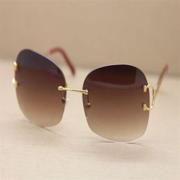 Selling Manufacturers whole 4193829 Quality Man Women UV400 Sunglasses Rimless design C Decoration 18K gold frame glasses male344v