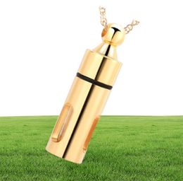 Cremation jewelry Classic Cylinder Memorial Urn Jewelry for Ashes Glass Cylinder Aromatherapy Essential Oil Perfume Pendant Neckl64637270