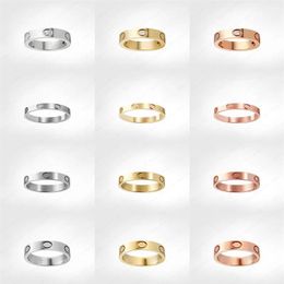 Love Ring mens ring Diamond luxury Jewellery Titanium steel Gold Silver Rose size 5 6 7 8 9 10 11mm Never fade Not allergic Band des231V