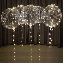 10PC Party Decoration warm white LED balloons inch transparent balloons helium or air wedding Valentine's Day party balloon decorations 231212