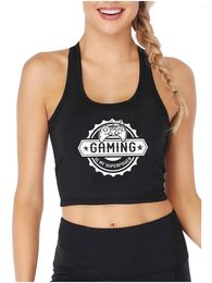 Women's Tanks Gaming Is My Super Power Graphic Sexy Slim Fit Crop Top Humorous Fun Style Tank Tops E-girl Cotton Naughty Camisole