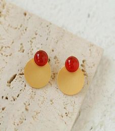 2023 Luxury quality round shape charm Drop earring with red color have stamp PS335736203535806332