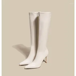 Boots Soft Leather High Quality Women Over The Knee Super Thin Heel Sexy Ladies Long Fashion Pointed Toe Zipper Botas